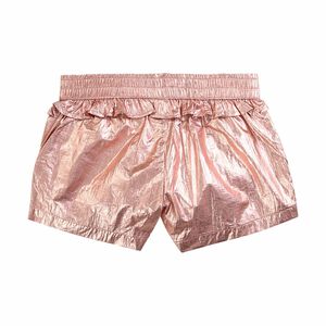Girls Rose Gold Faux Leather Shorts