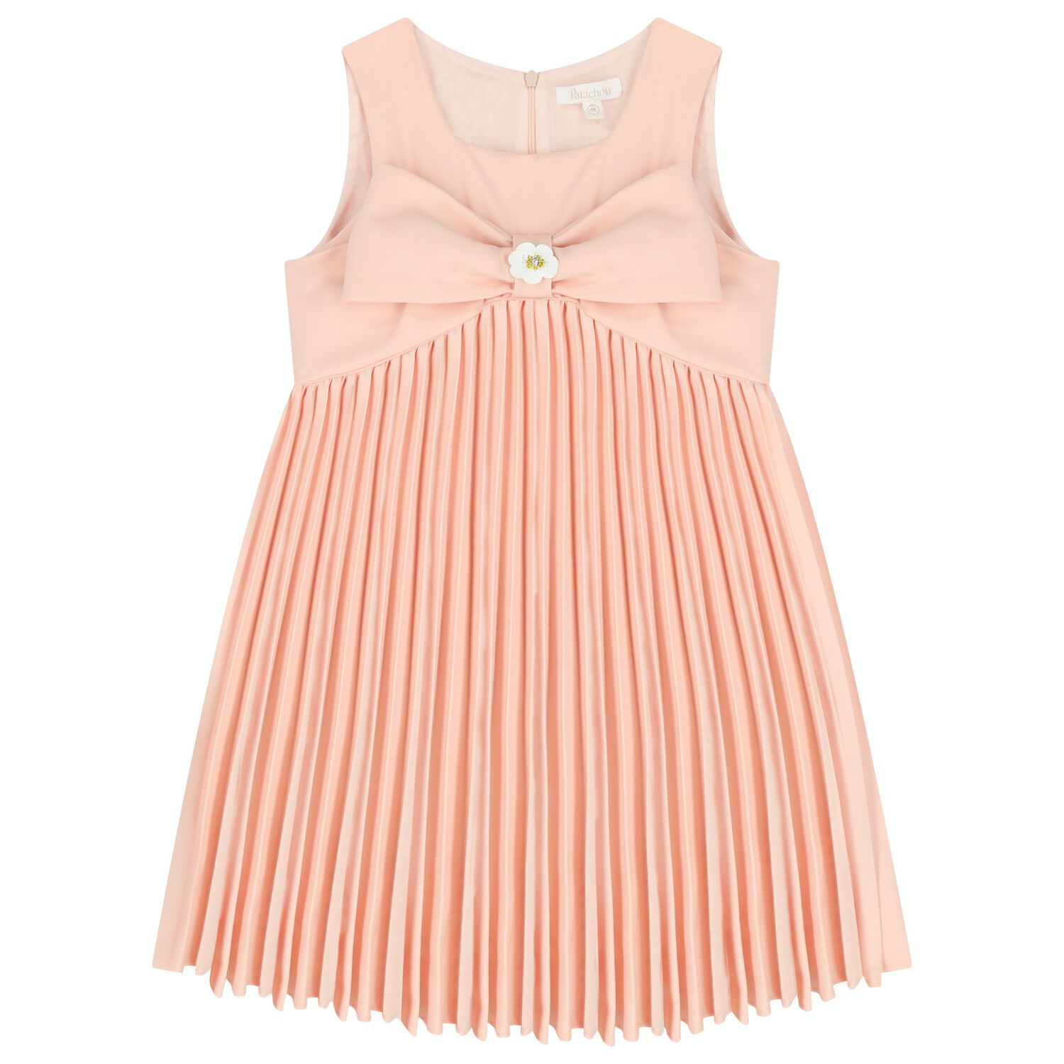 Girls Pink Bow Dress, 2, hi-res
