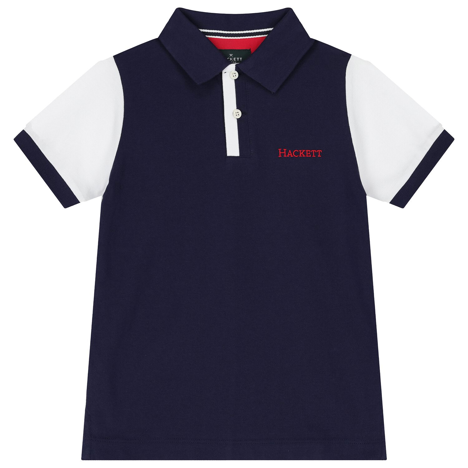 Boys Navy Blue & White Logo Polo Shirt, 1, hi-res image number null