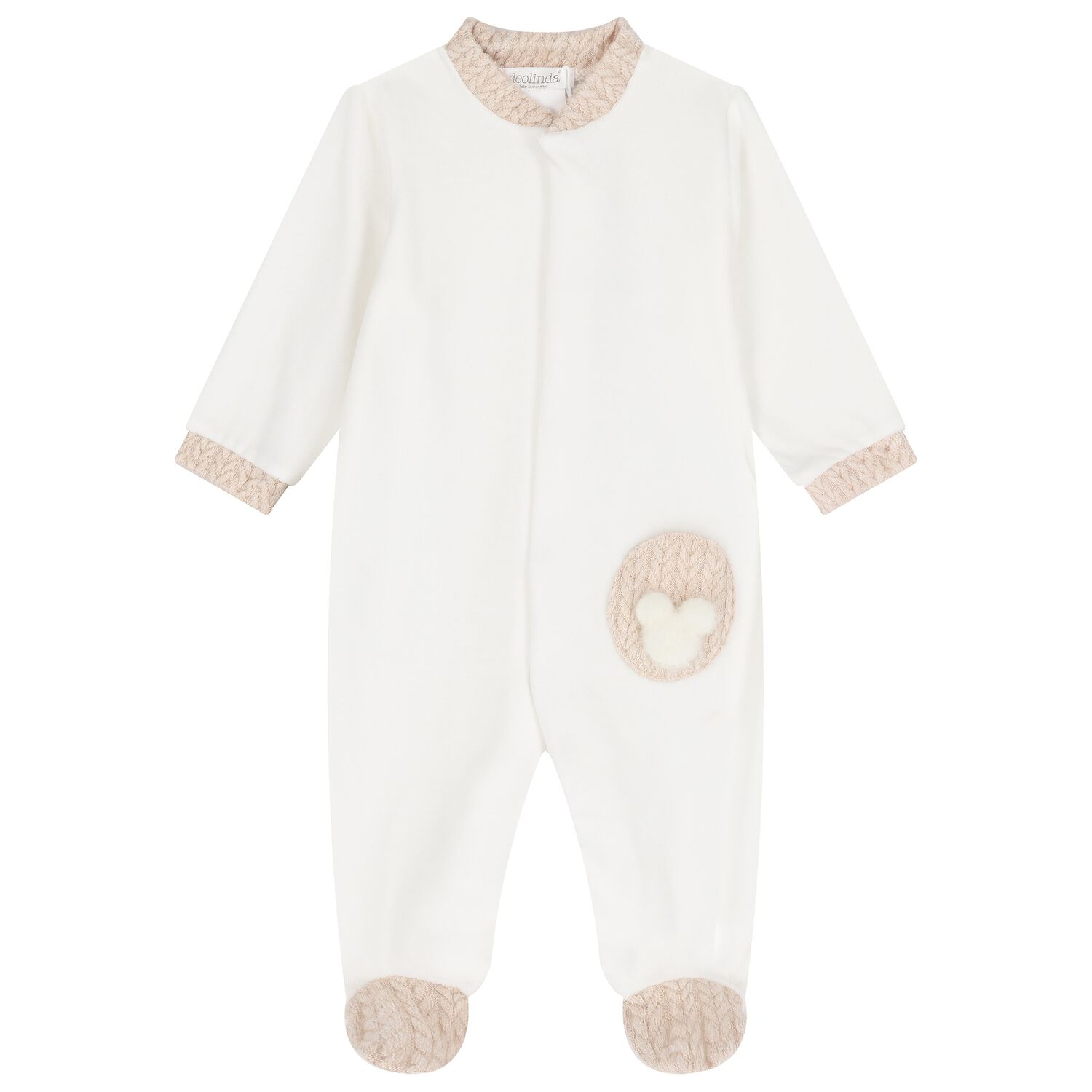 Ivory & Beige Babygrow, 1, hi-res