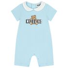 Blue Teddy Bear Logo Baby Romper, 3, hi-res