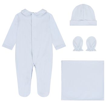 Baby Boys Blue Babygrow Gift Set