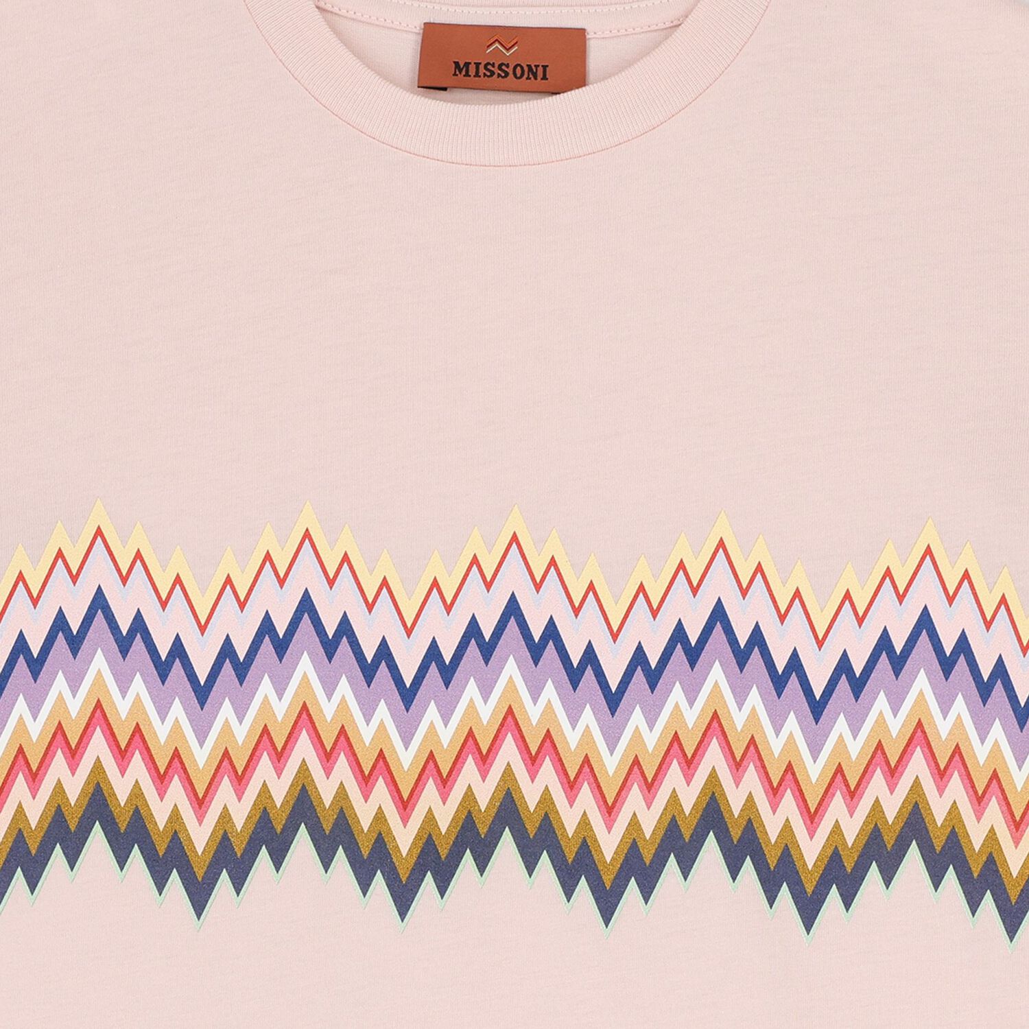 Girls Pink Zigzag Logo Dress, 1, hi-res