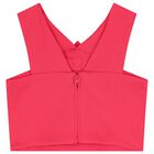 طقم شورت بناتي وردي اللون مزين بالزهور, 1, hi-res