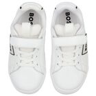 Boys White Leather Trainers, 1, hi-res