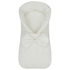 Baby Girls White Satin Bow Nest, 1, hi-res