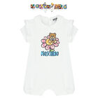 طقم رومبير بشعار تيدى باللون الابيض للبنات, 2, hi-res