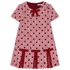 Girls Burgundy & White Tweed Dress, 1, hi-res