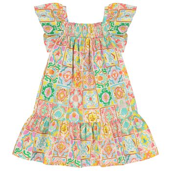 Girls Multi-Coloured Shirred Dress