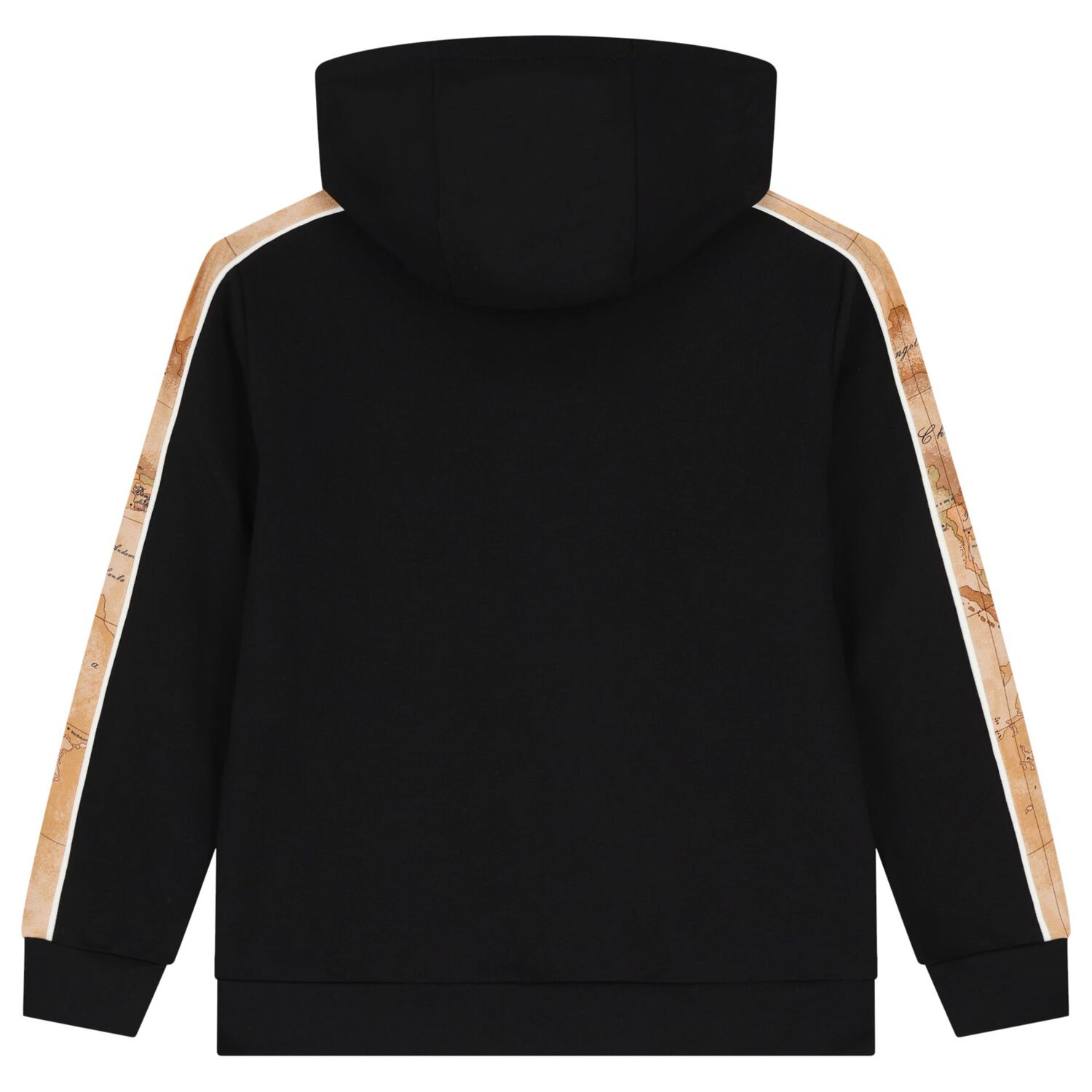 Boys Black Logo Hooded Top, 1, hi-res