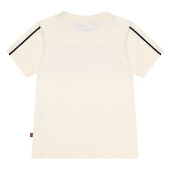Younger Boys Beige Logo T-Shirt