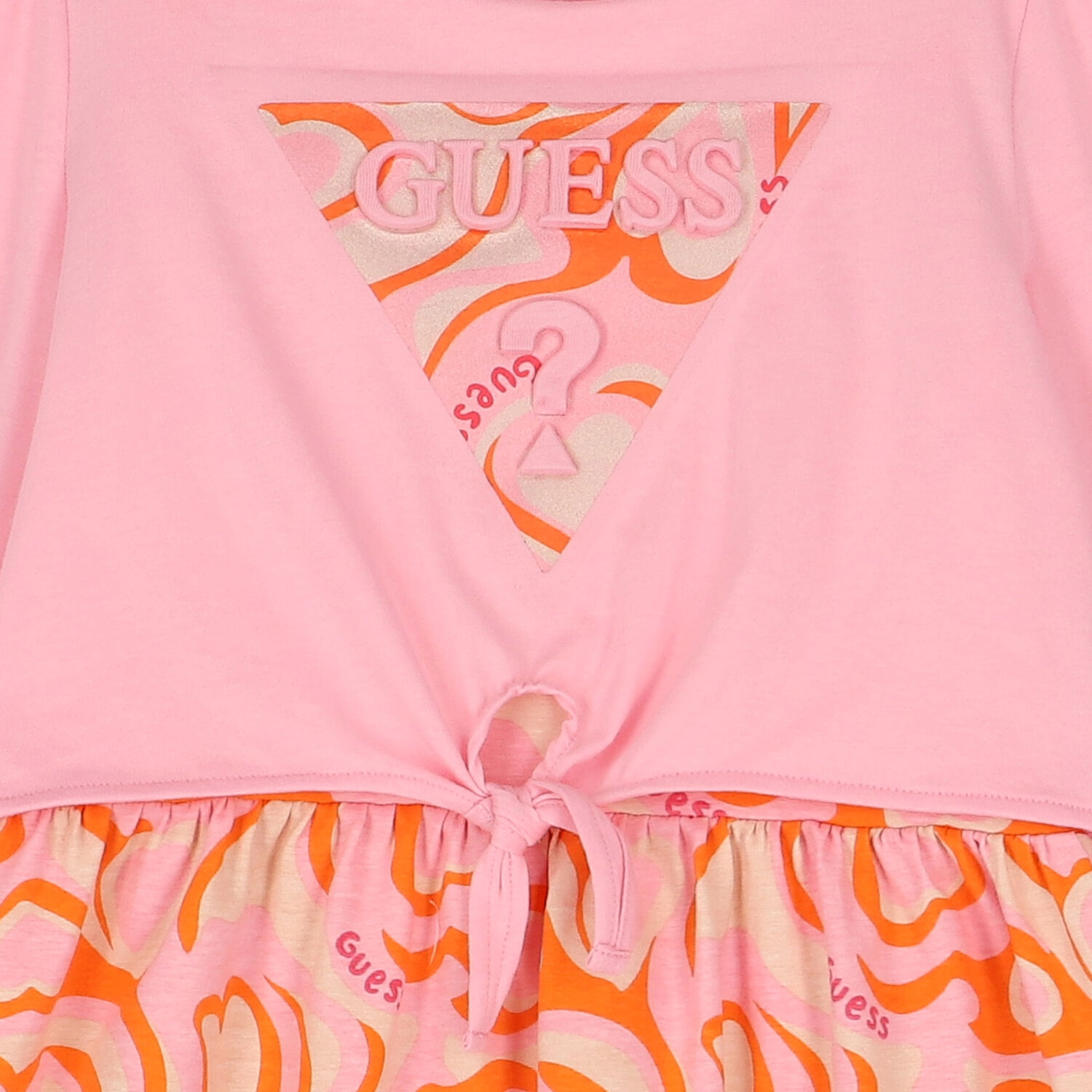 Girls Pink & Orange Logo Dress, 1, hi-res