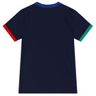 تيشيرت أولاد بالشعار باللون الكحلى, 2, hi-res