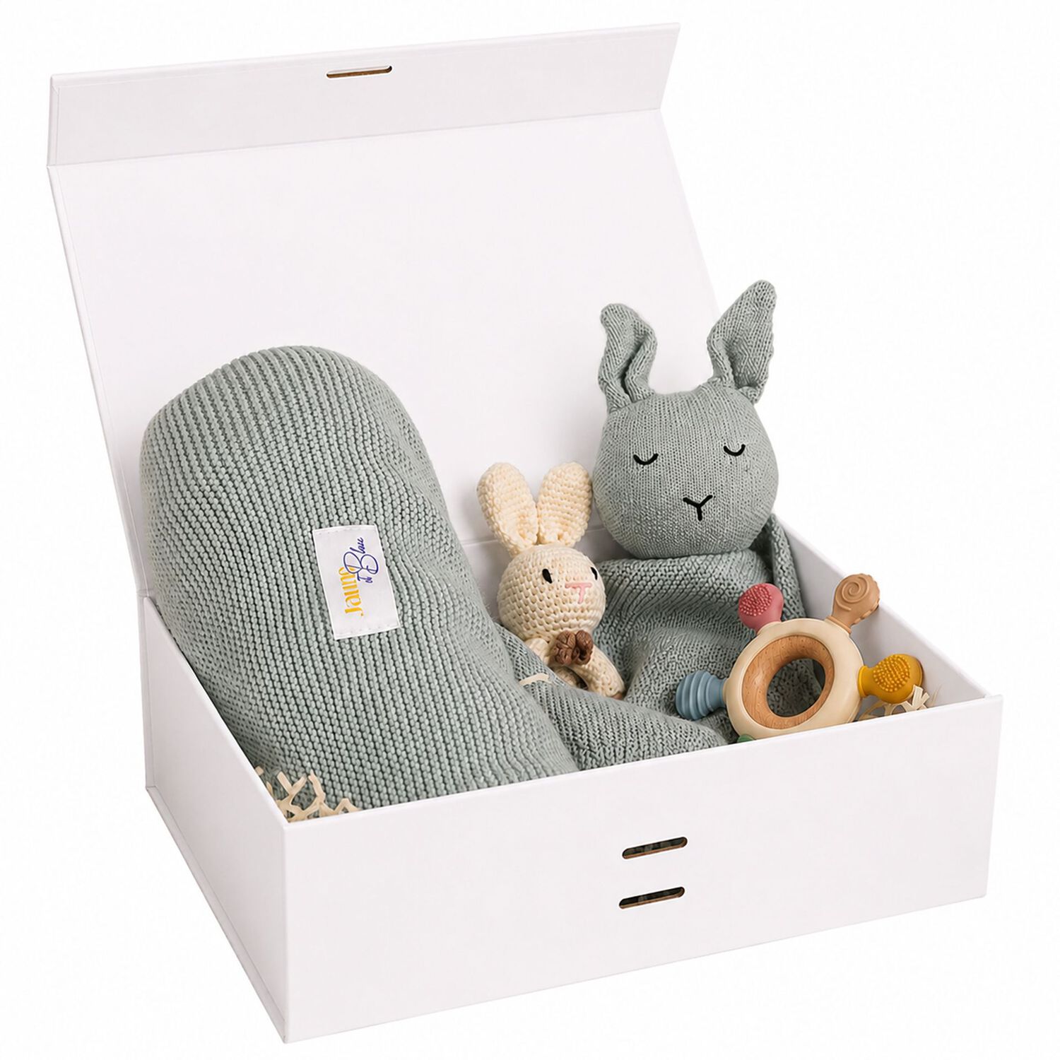 Pale Green Baby Blanket & Bunny Comforter Gift Set, 2, hi-res