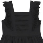 Girls Black Broderie Anglaise Dress, 1, hi-res