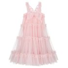 Girls Pink Butterfly Tulle Dress, 1, hi-res