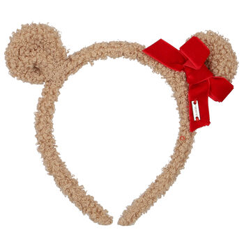 Younger Girls Beige Bow Hairband