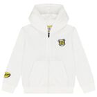 Boys Ivory Teddy Bear Hooded Zip Up Top, 1, hi-res