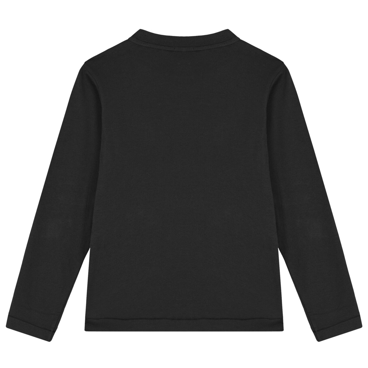 Boys Black Logo Long Sleeve Top, 2, hi-res image number null