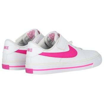 Girls White & Pink Court Legacy Trainers