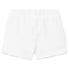 Younger Girls White Shorts, 1, hi-res