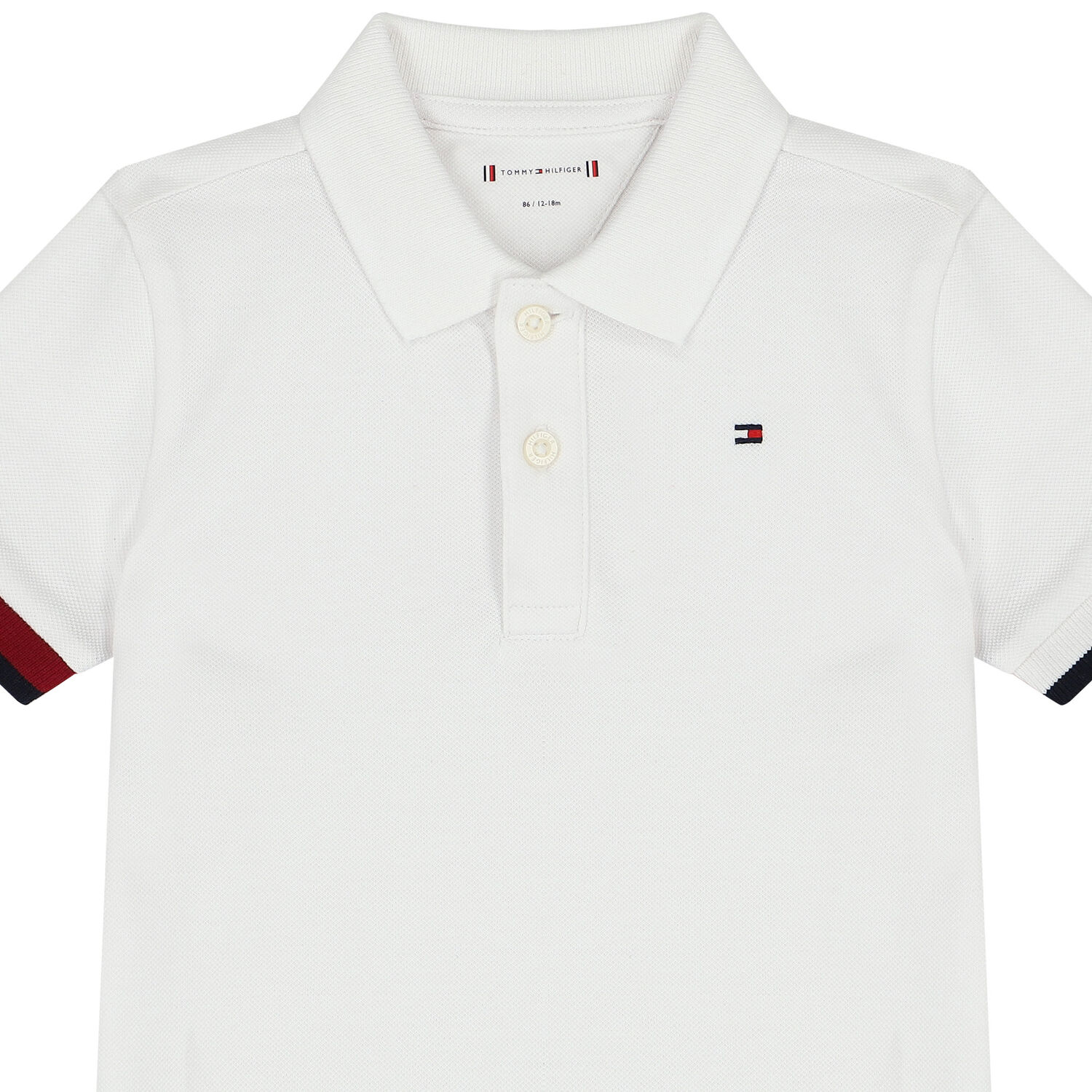 Baby Boys White Logo Polo Shirt, 1, hi-res image number null