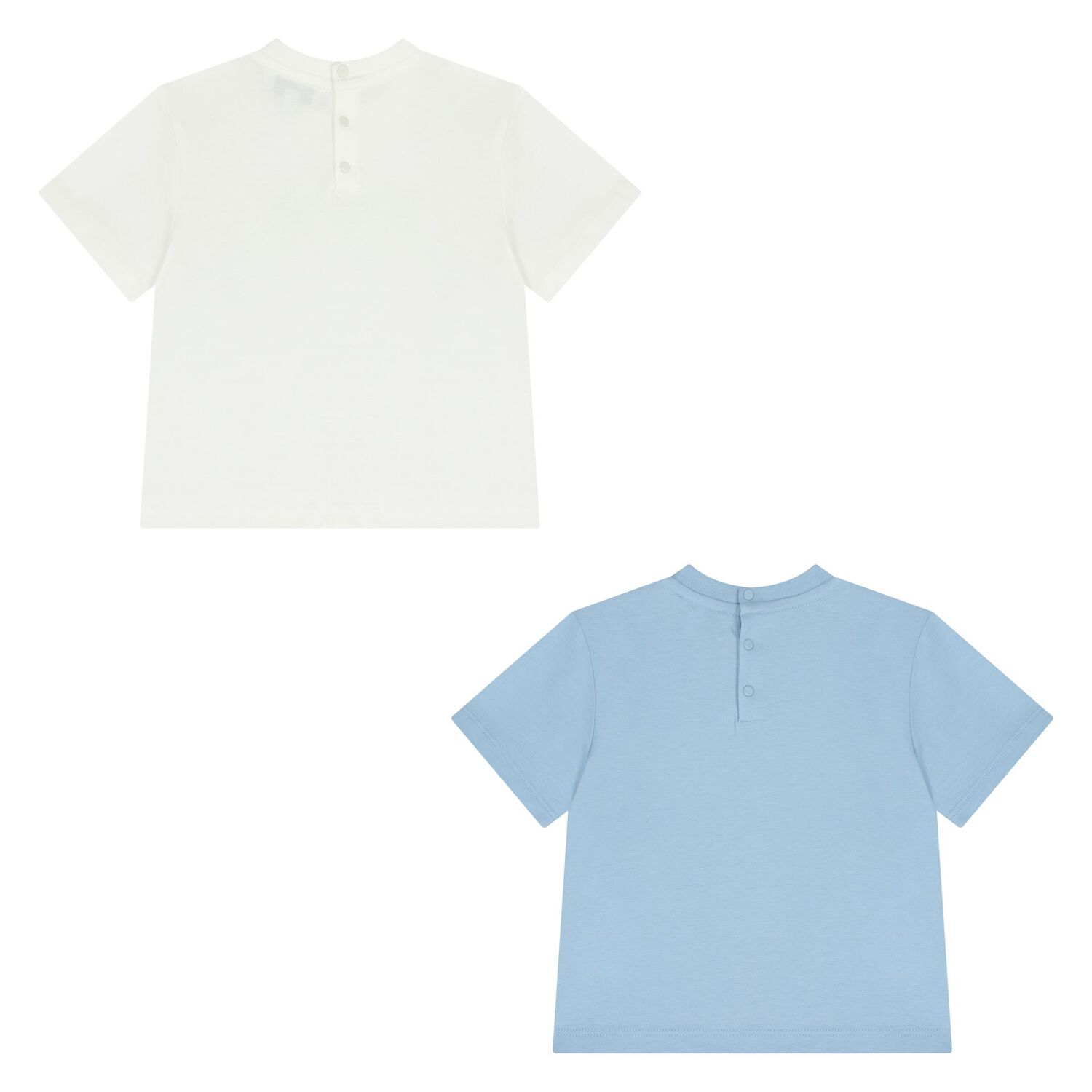 Younger Boys White & Blue T-Shirts ( 2 Pack ), 1, hi-res