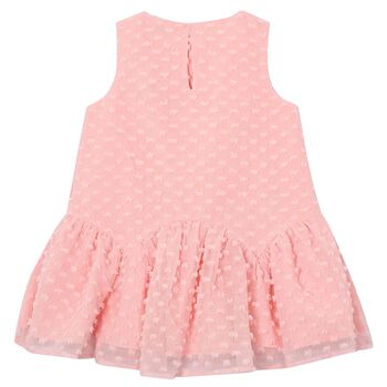 Girls Pink Sleeveless Tiered Dress