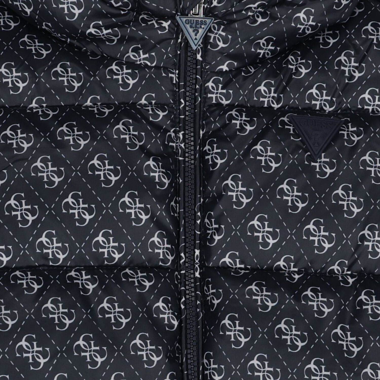 Boys Navy Blue Logo Padded Puffer Jacket, 2, hi-res image number null