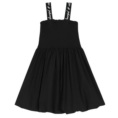 فستان مبطن باللون الأسود 