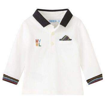 Younger Boys Ivory Logo Polo Shirt