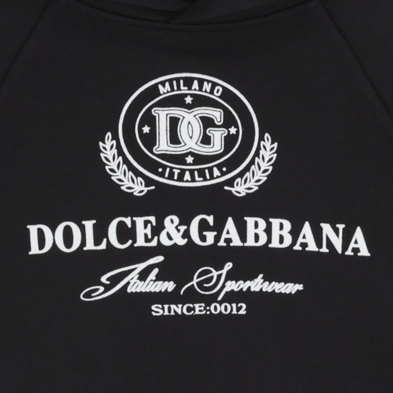 Boys Black Logo Hooded Top, 1, hi-res