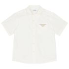 Boys White & Beige Shorts Set, 1, hi-res