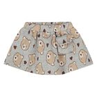 Younger Girls Grey Jacquard Teddy Bear Skirt, 1, hi-res