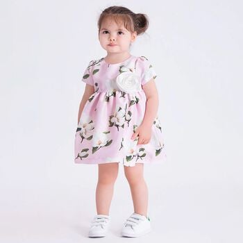 Baby Pink Green Magnolia Dress