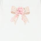 Girls Ivory & Beige Bow Tulle Dress , 1, hi-res
