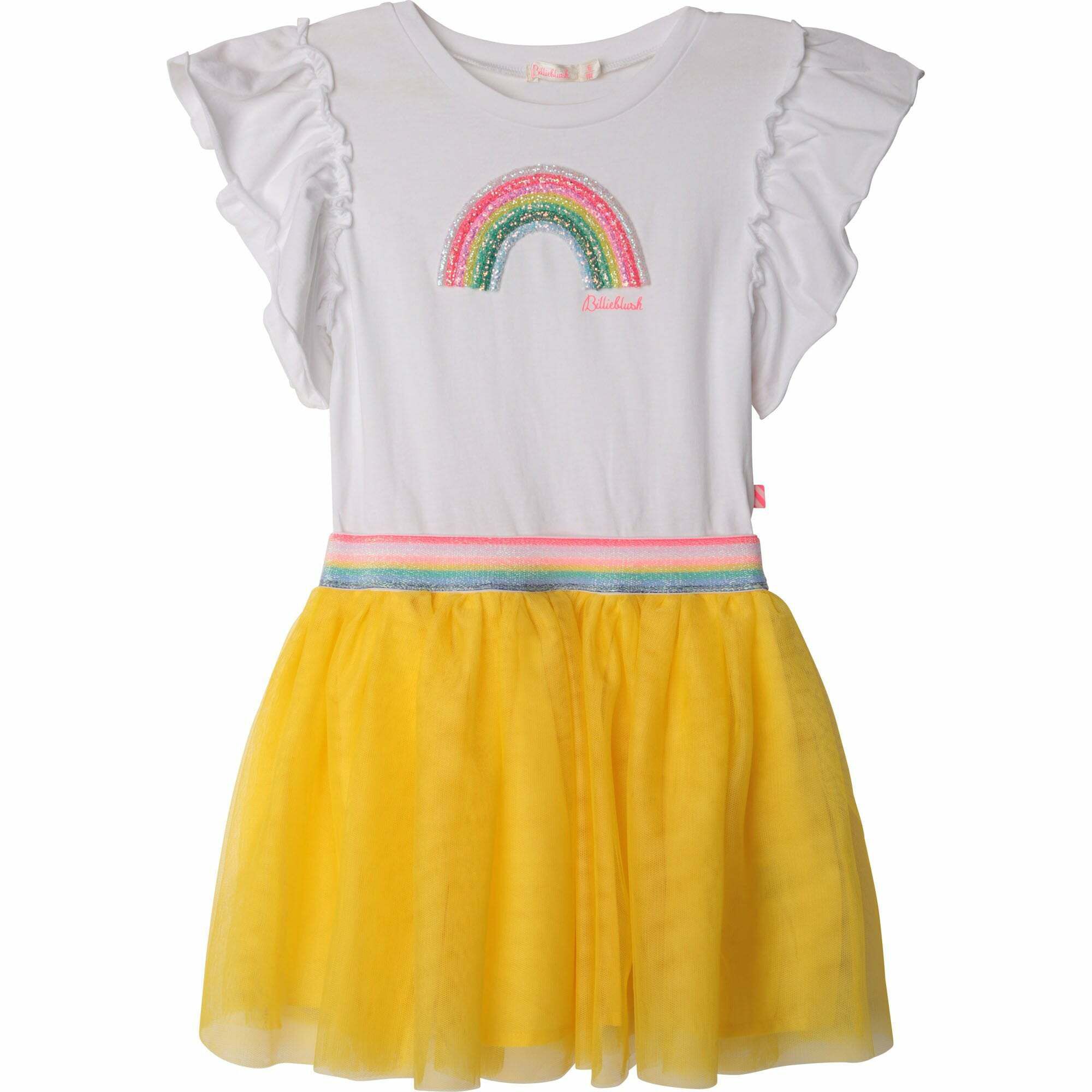 BILLIEBLUSH Girls White Yellow Dress Junior Couture