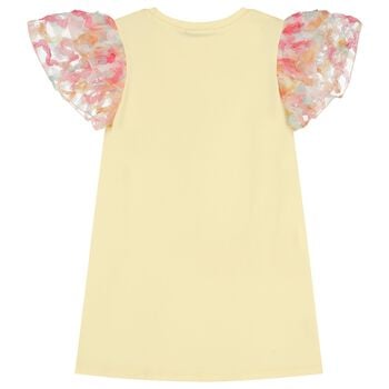 Girls Yellow Bag Logo Dress