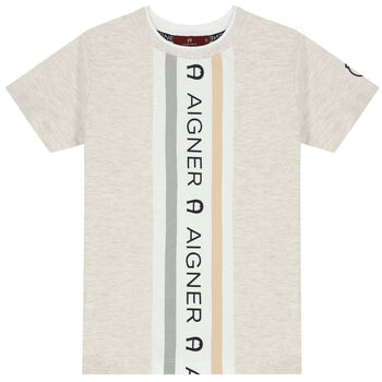 Boys Beige Logo T-Shirt