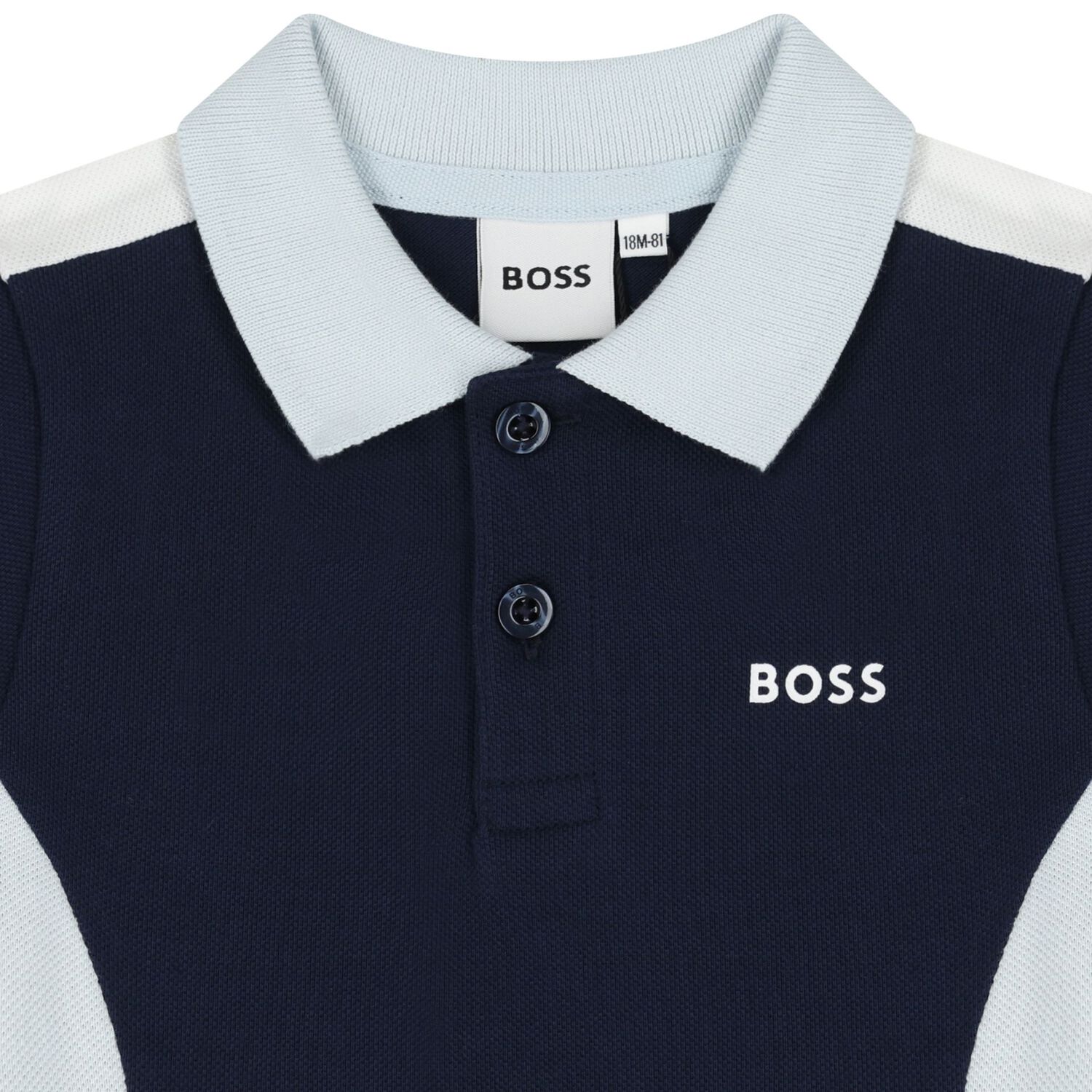 Younger Boys Navy Blue Logo Polo Shirt, 2, hi-res