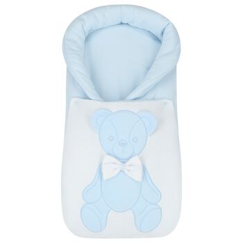 Baby Boys Blue & White Teddy Bear Nest
