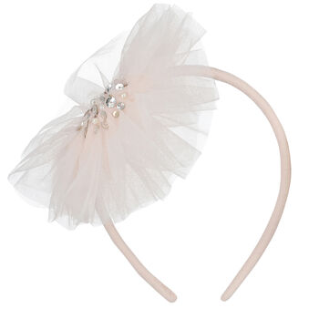 Girls Pink Tulle Headband