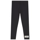 Girls Black Logo Softskin Leggings, 1, hi-res