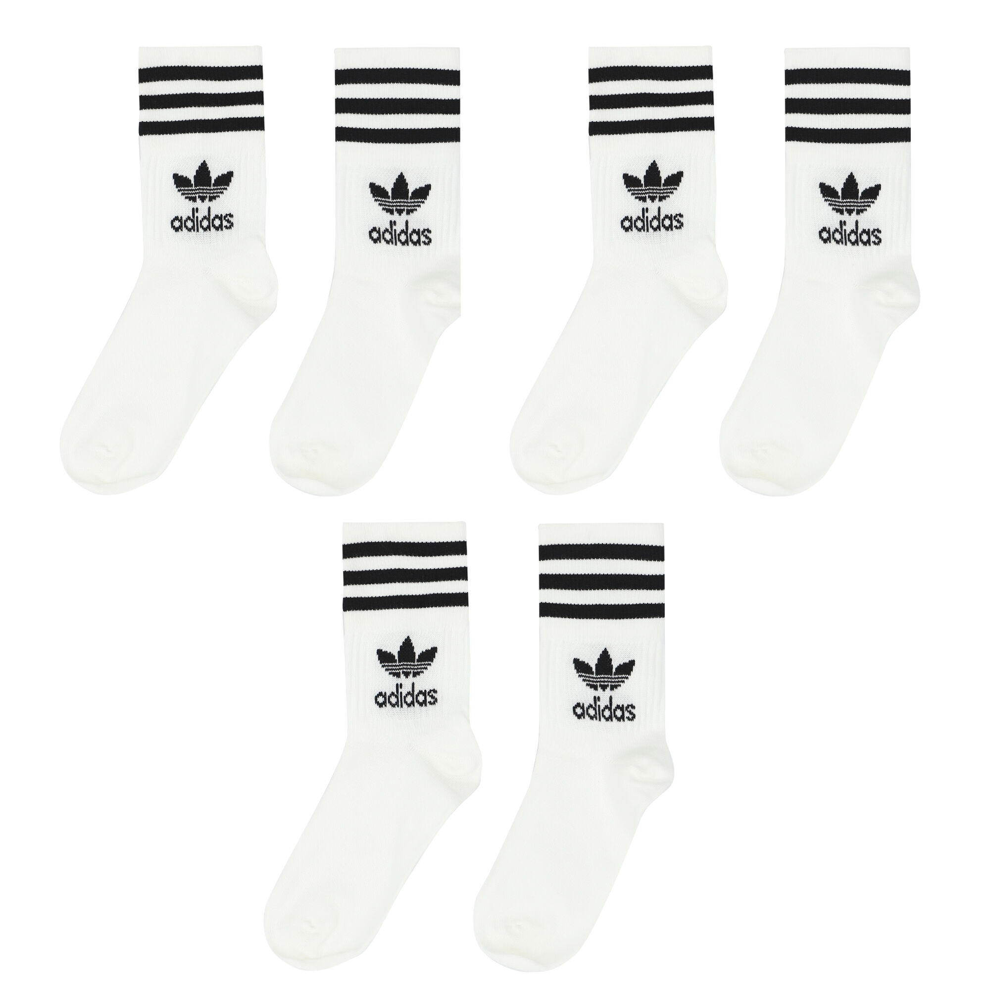 adidas Originals White Logo Crew Socks 3 Pack Junior Couture