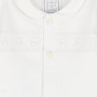 Beige Embroidered Teddy Bear Babygrow, 1, hi-res