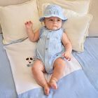Baby Boys Blue & White Striped Bodysuit Set, 1, hi-res