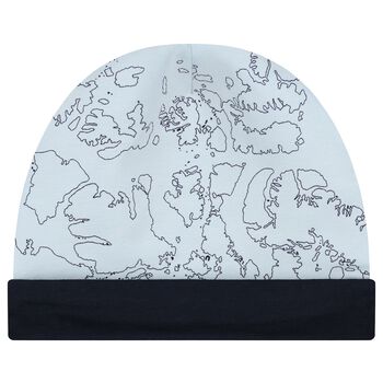 Baby Boys Navy Blue & Blue Geo Map Hat