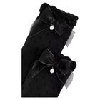 Girls Black Bow Knitted Socks, 5, hi-res