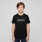 Boys Black Logo T-Shirt, 1, hi-res