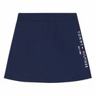 Girls Navy Logo Skirt, 1, hi-res